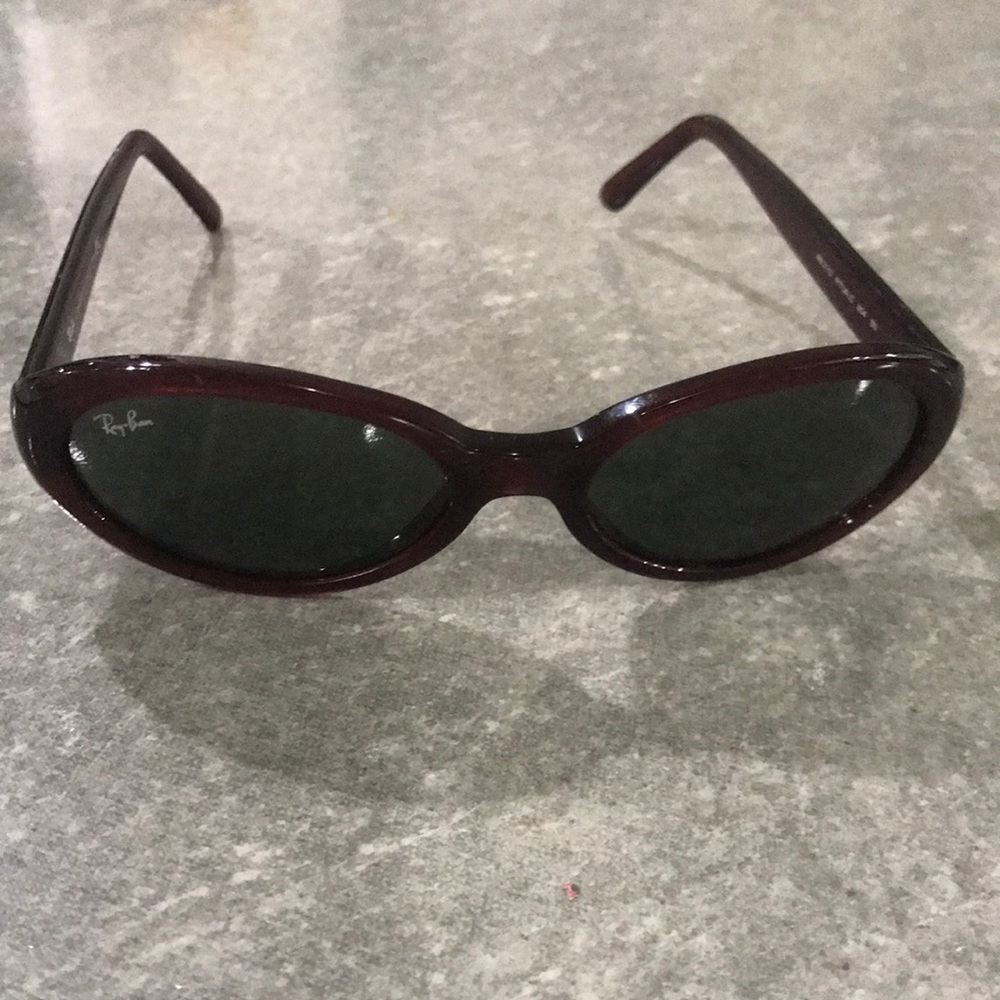 RayBan made in Italy dark maroon plastic frame sunglasses